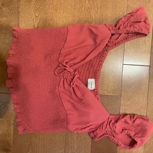 Aritzia Women's Red and Orange Blouse